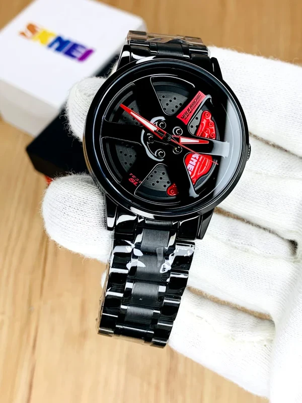 Rotating Wheel Rim Watch For Men's